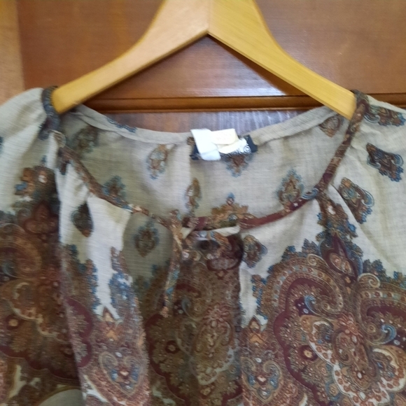 Vintage Patty Woodard wool blend brown paisley print cropped tie front vest - Picture 2 of 9